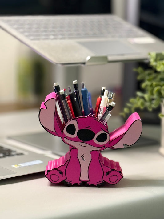 Pink Stitch Pen Holder
