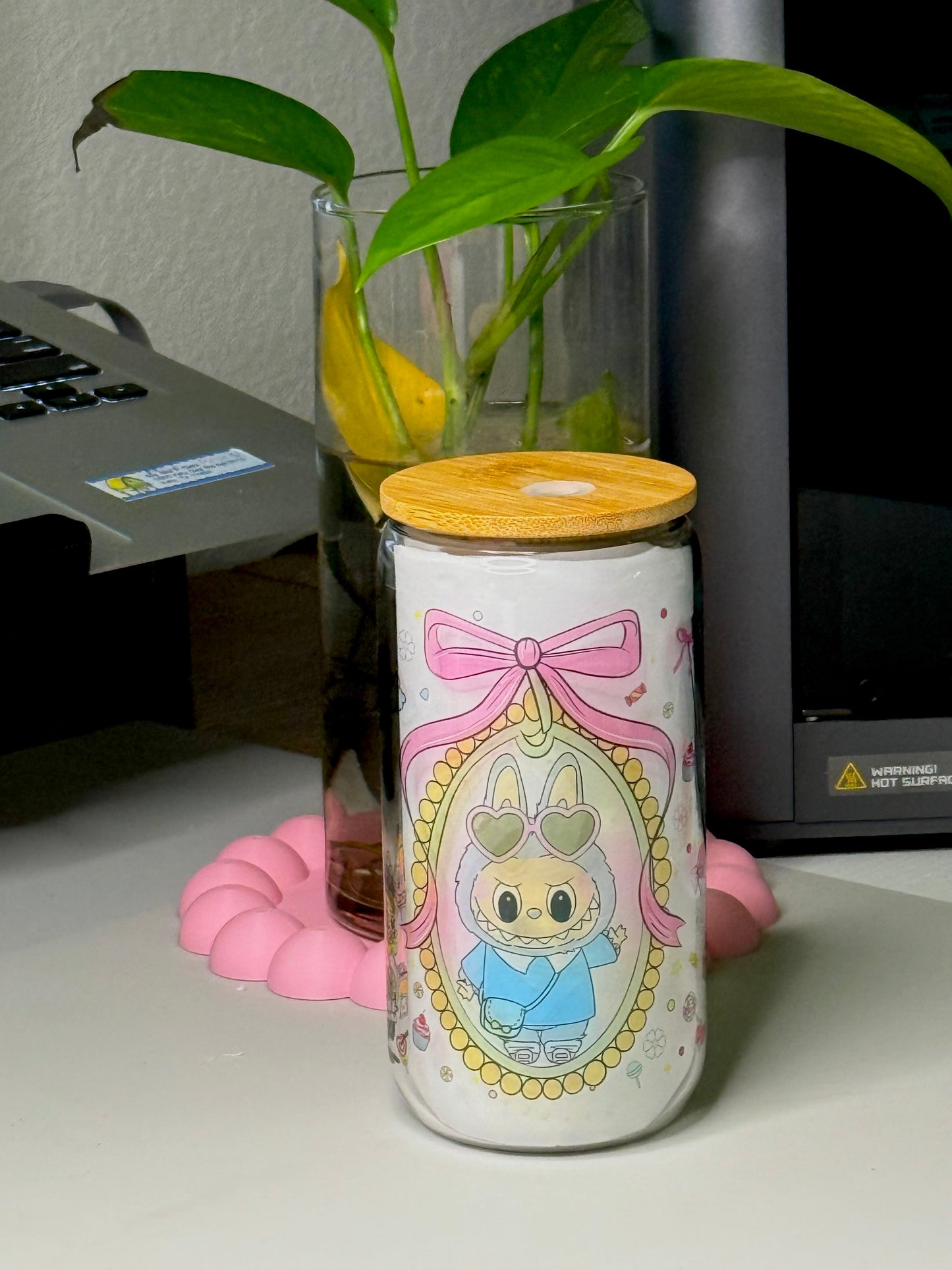 Labubu 16 oz Glass Tumbler - Dishwasher and Microwave Safe