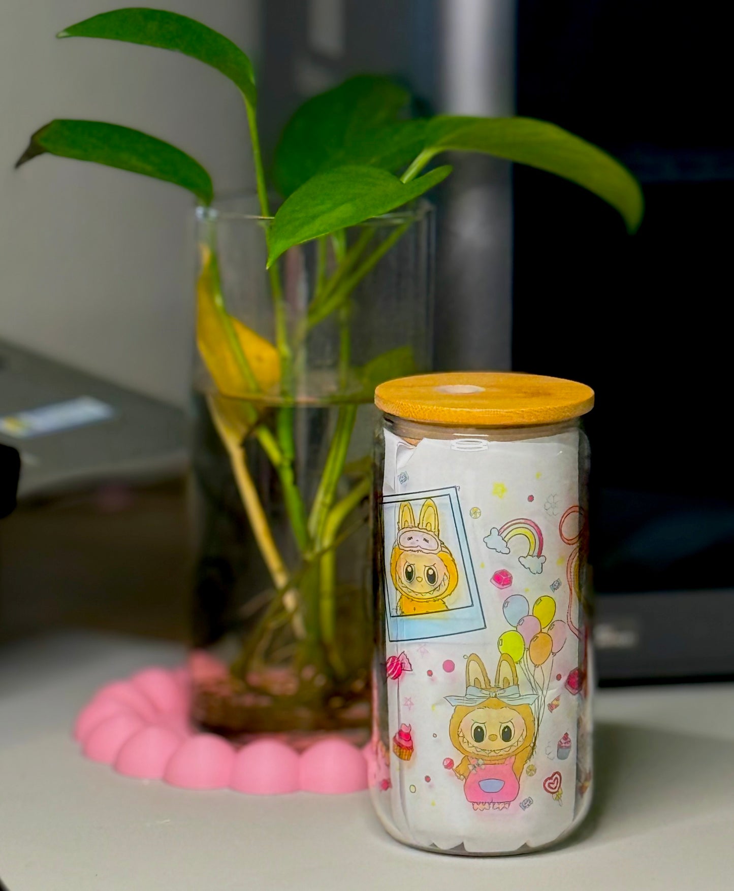 Labubu 16 oz Glass Tumbler - Dishwasher and Microwave Safe