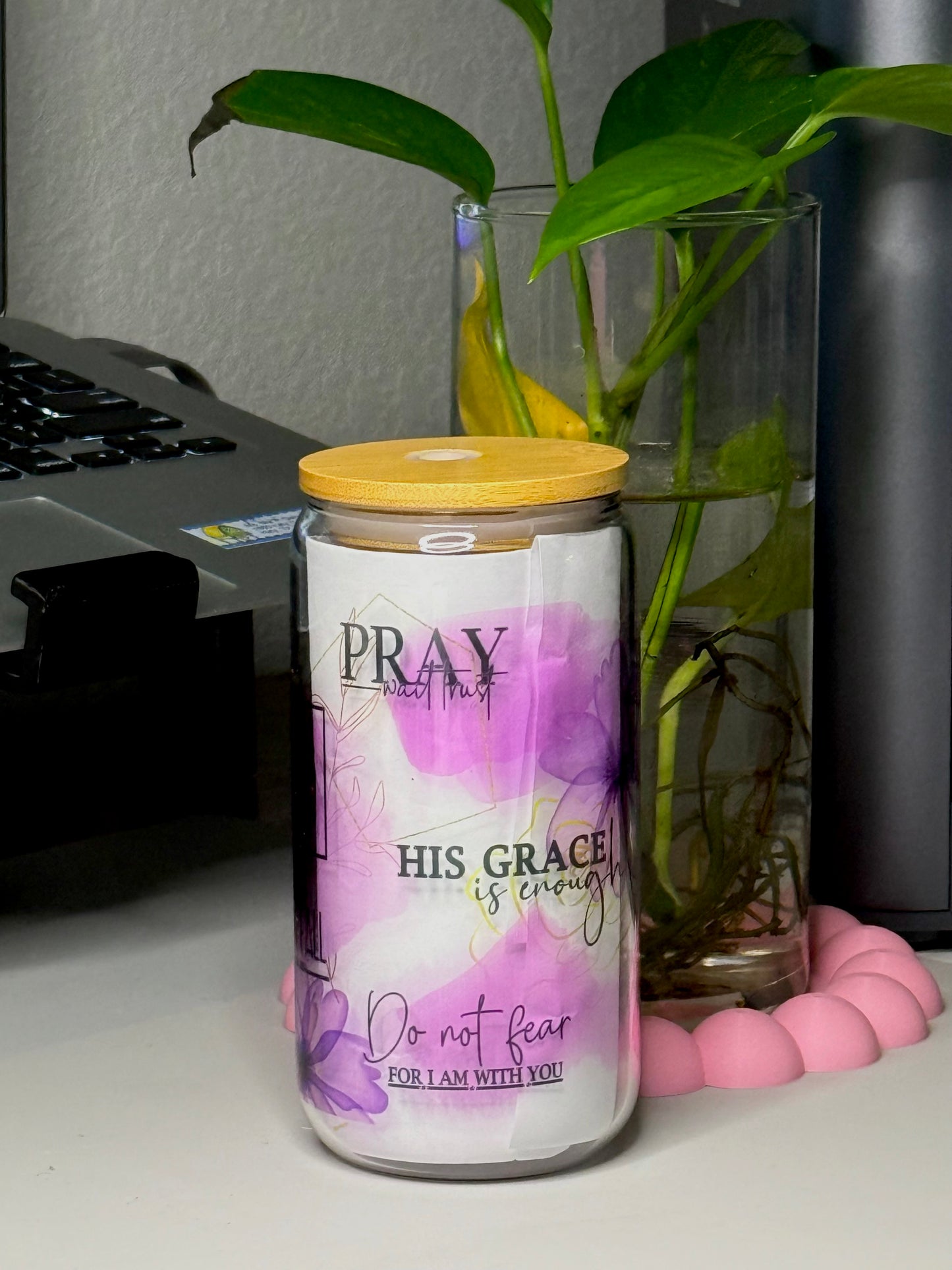 She Will Not Fail - 16 oz glass tumbler Dishwasher and Microwave Safe