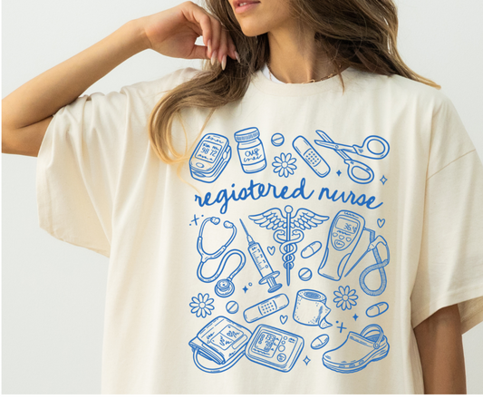 Registered Nurse Tee - Blue Graphic