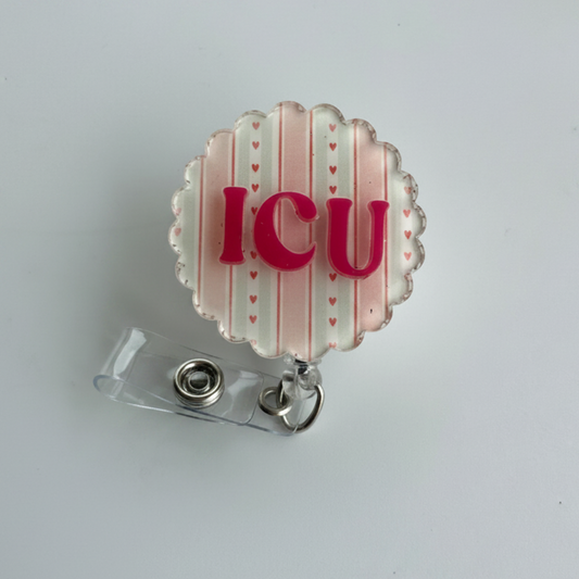 Hearts on the Line -With alligator clip and retractable reel