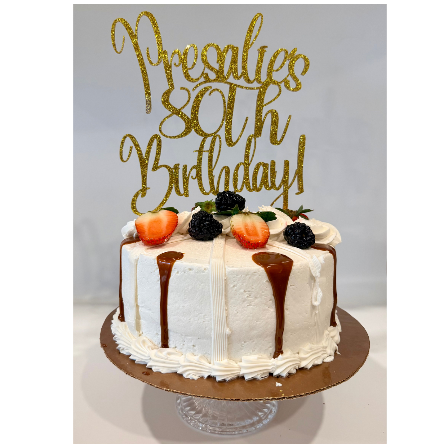 Personalize a Cake Topper - Gold Glitter Acrylic 1